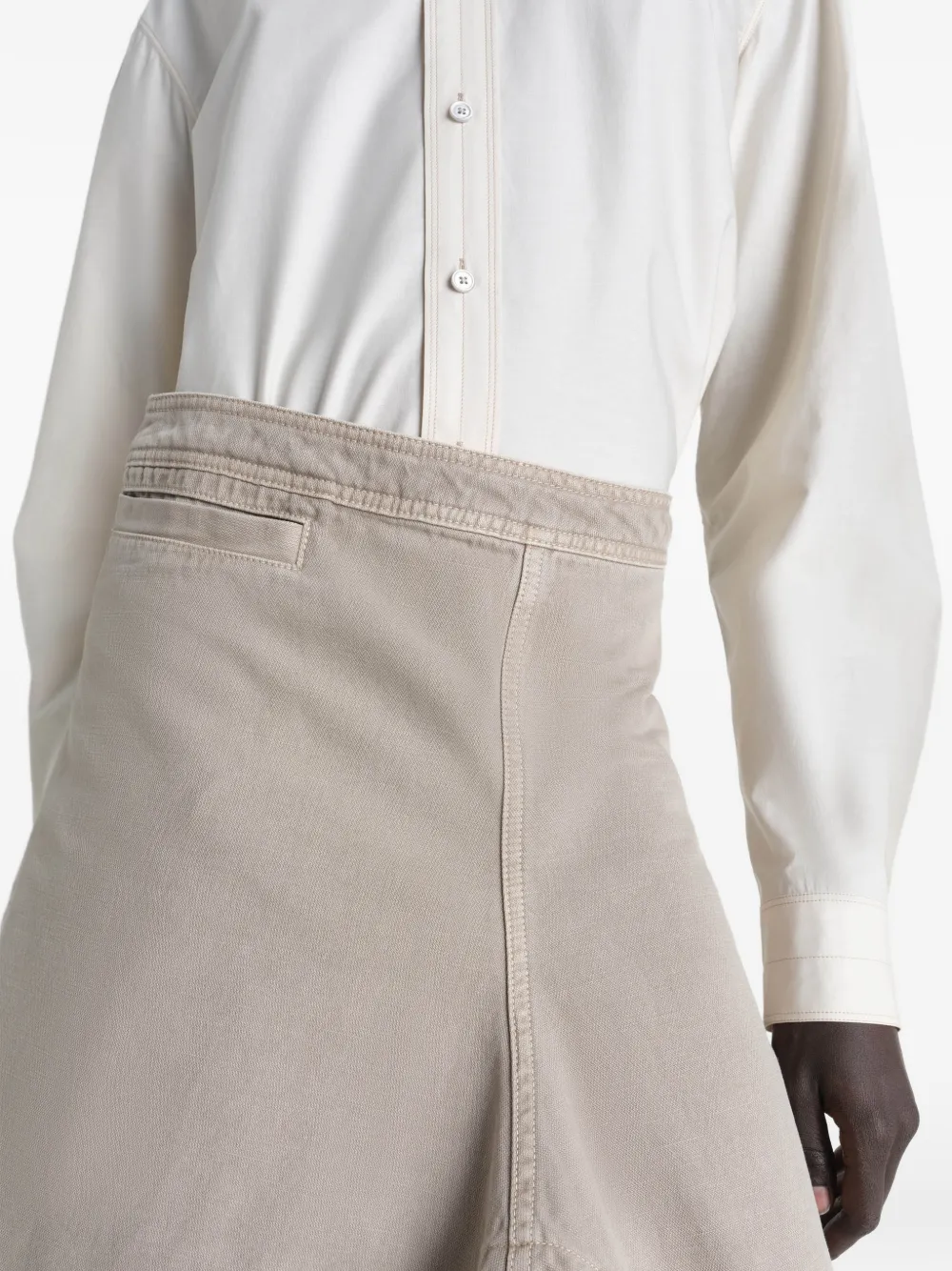 LEMAIRE Asymmetrische mini-rok Beige