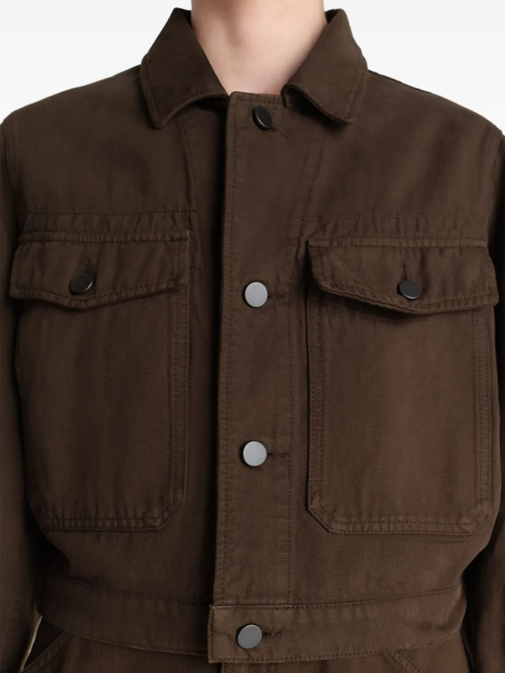 LEMAIRE Twill cropped blouse Bruin