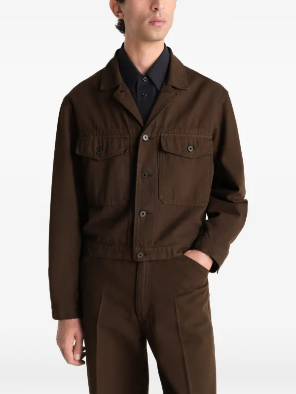 LEMAIRE flap-pocket Trucker Jacket | Brown | FARFETCH