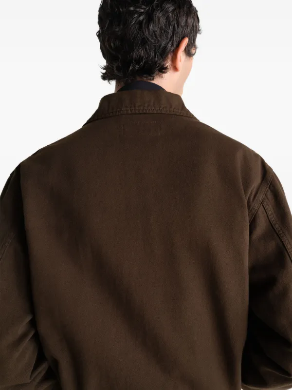 LEMAIRE Trucker Jacket In Dyed Broken Twill | Brown | FARFETCH
