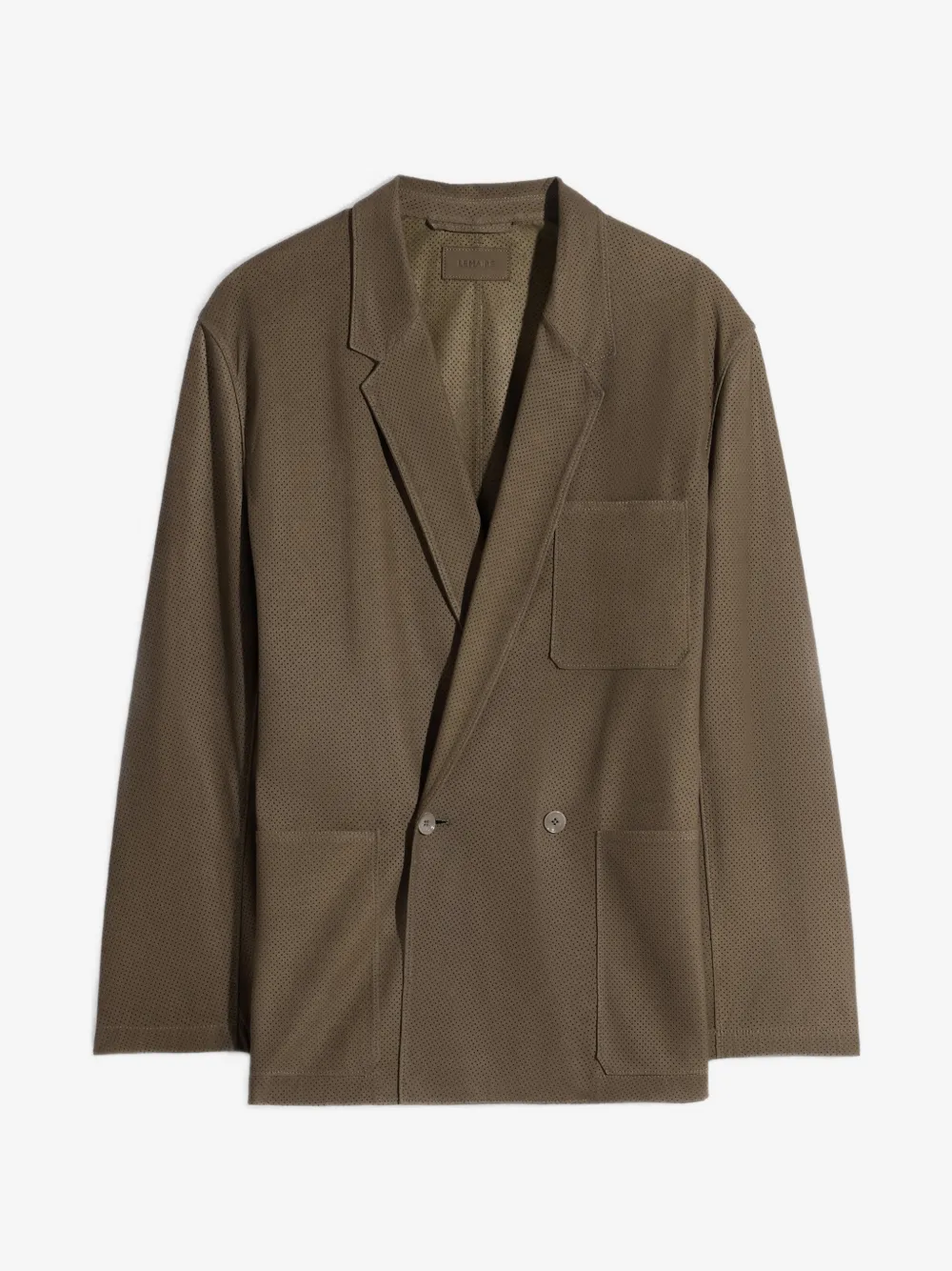 LEMAIRE double-breasted leather jacket | Brown | Image 1