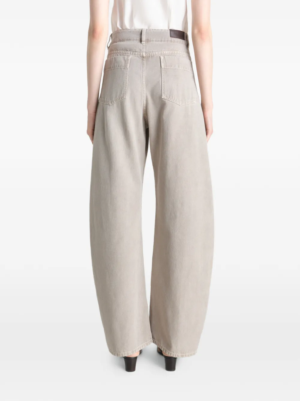 LEMAIRE High waist broek met gedraaide afwerking Beige