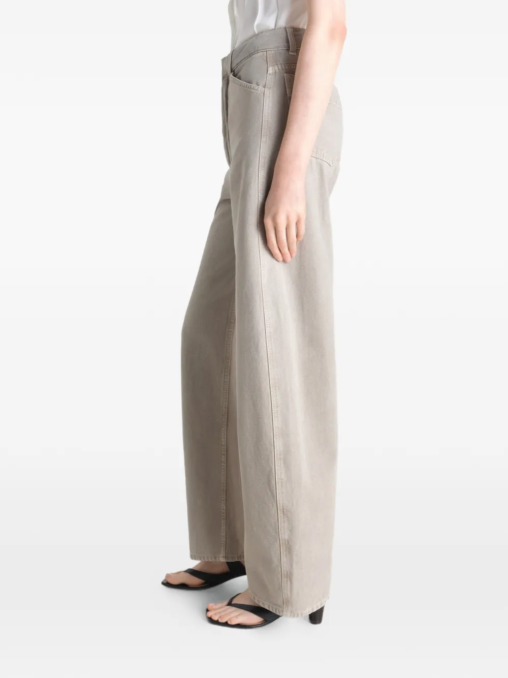 LEMAIRE High waist broek met gedraaide afwerking Beige