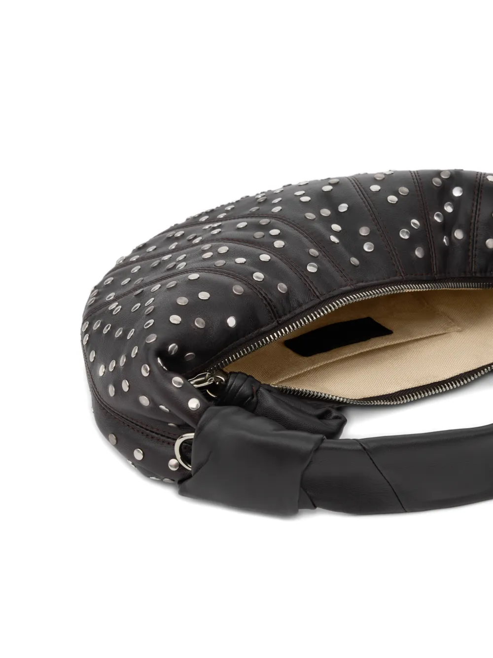 LEMAIRE Fortune Croissant kleine shopper met studs Bruin