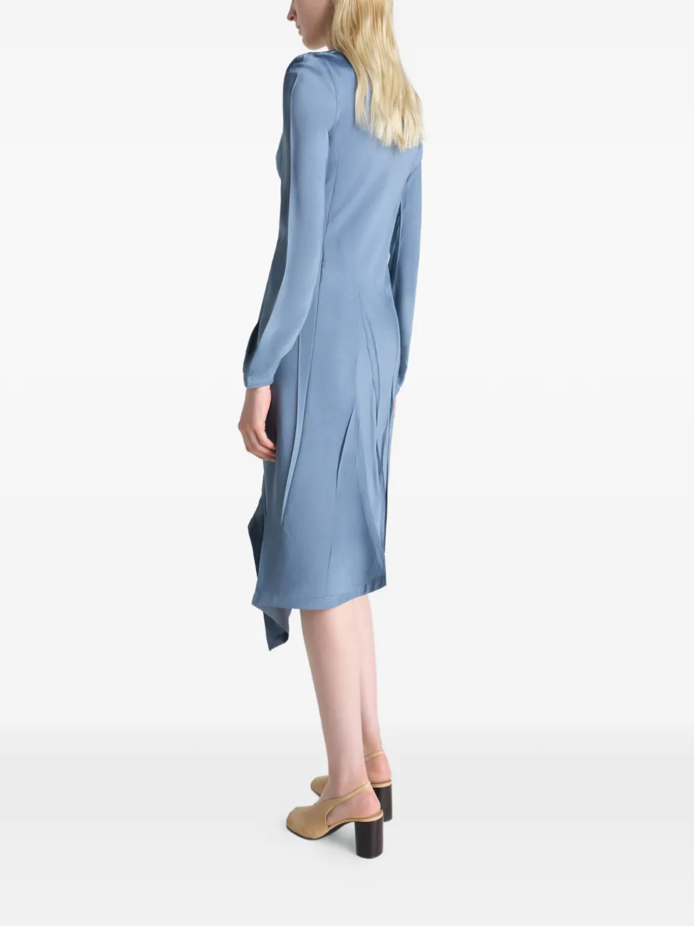 LEMAIRE Geplooide jurk van poly viscose twill Blauw