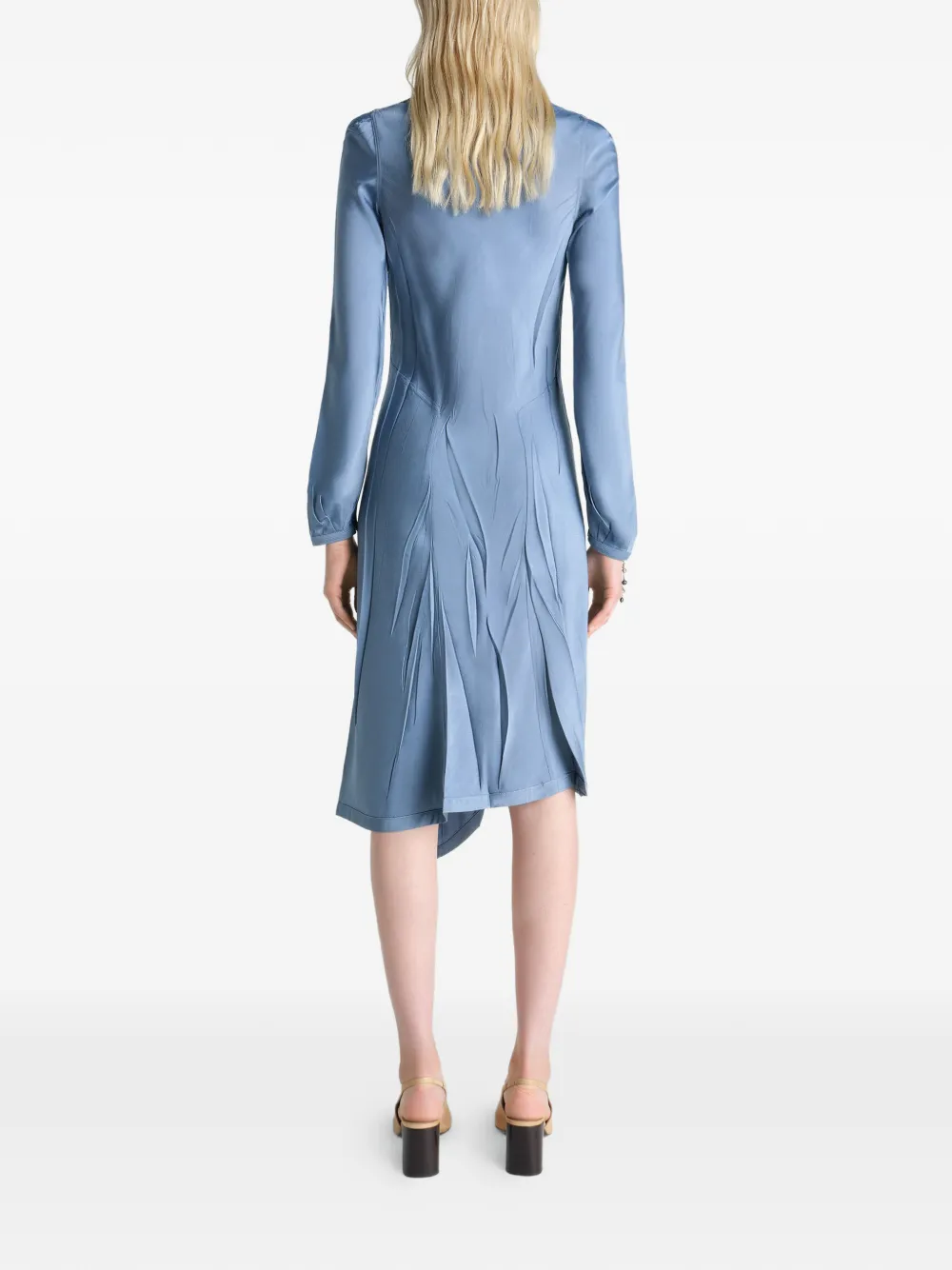 LEMAIRE Geplooide jurk van poly viscose twill Blauw