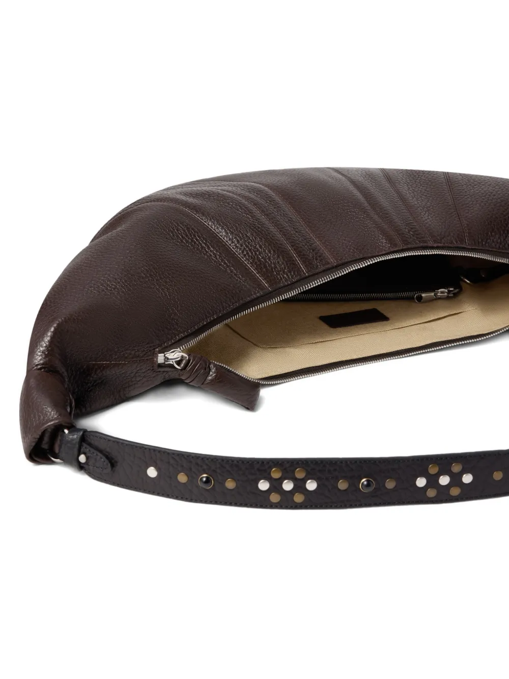 LEMAIRE Western Croissant rugzak met studs Bruin