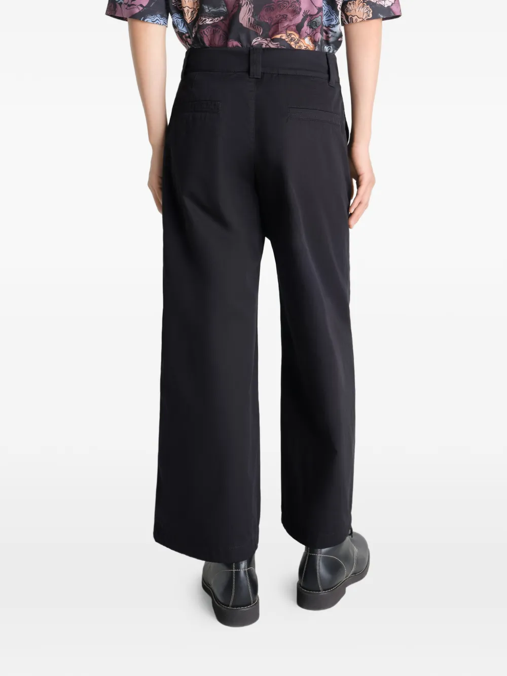 LEMAIRE Straight broek van licht katoenen twill Zwart