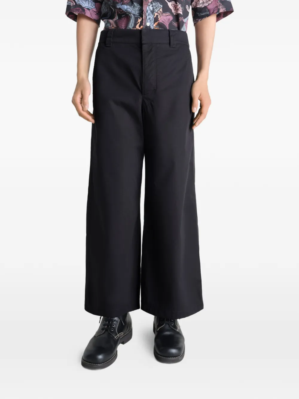 LEMAIRE Straight broek van licht katoenen twill Zwart