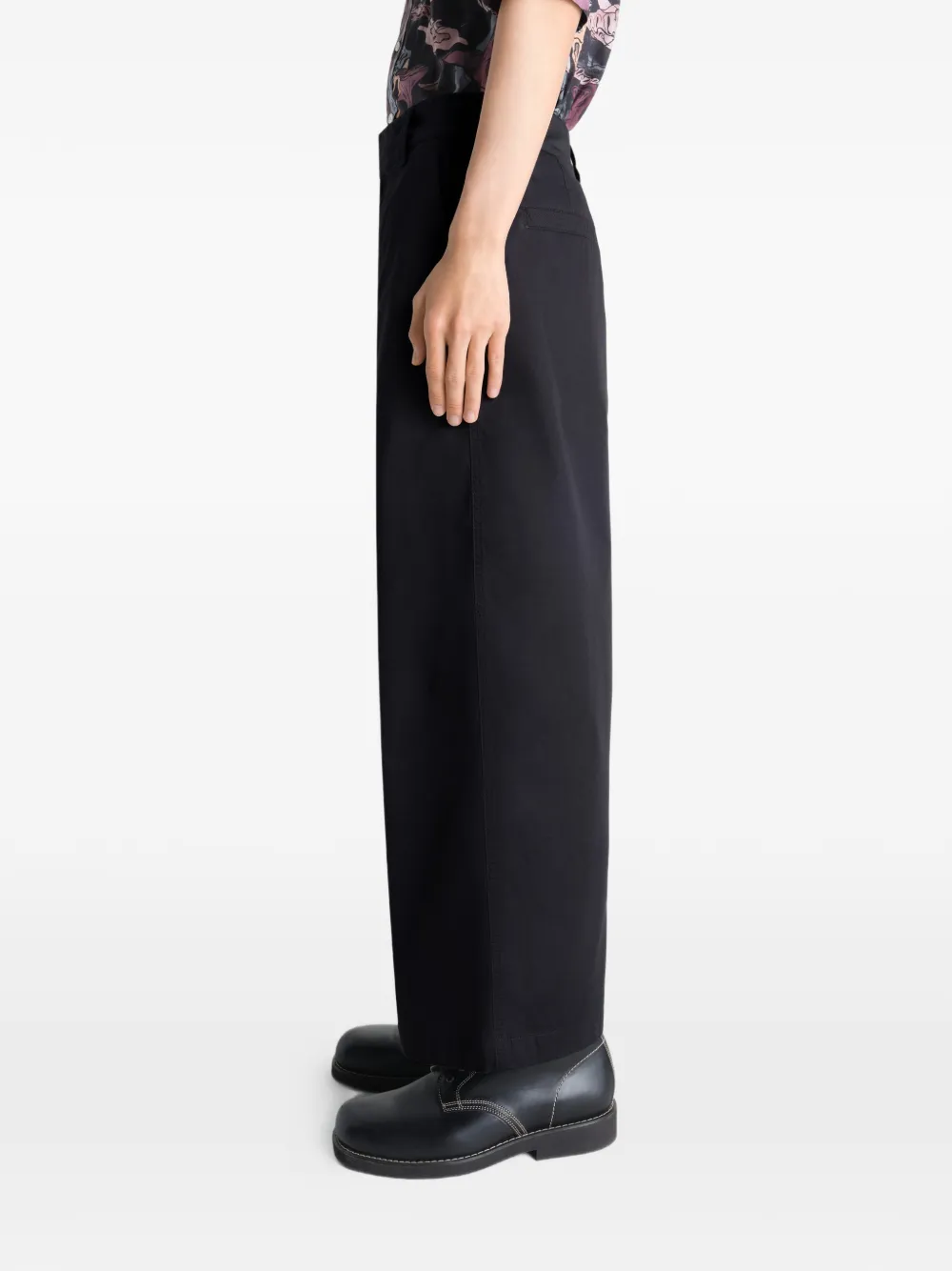 LEMAIRE Straight broek van licht katoenen twill Zwart