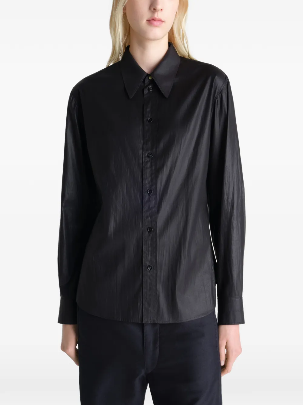  Lemaire Pointed-collar Shirt - Black 