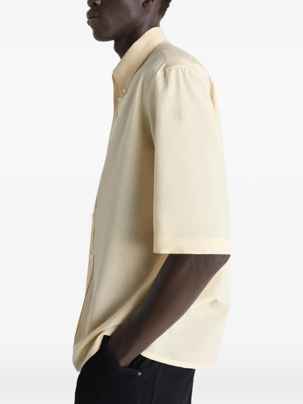 LEMAIRE Button-down overhemd met korte mouwen Beige