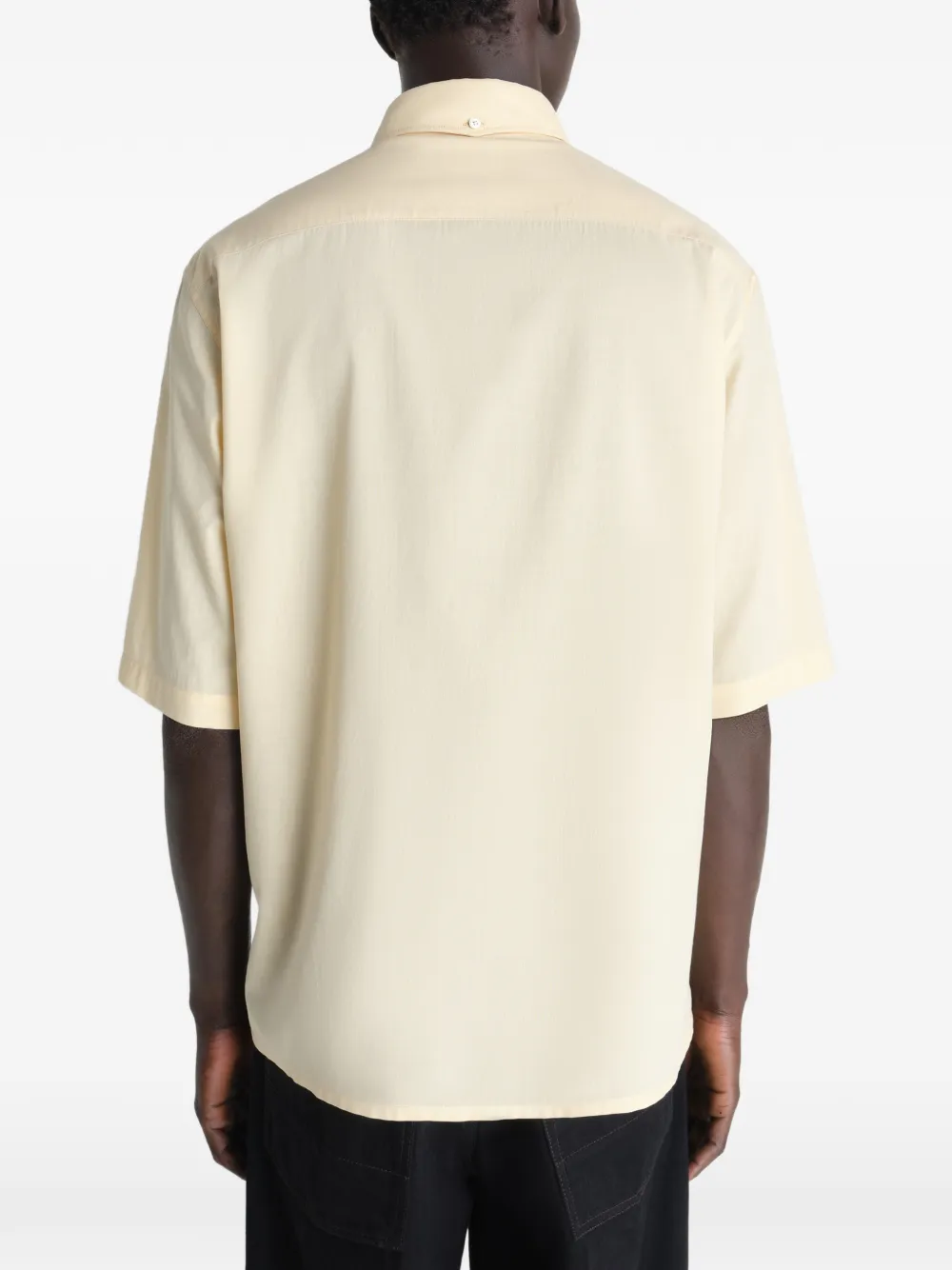 LEMAIRE Button-down overhemd met korte mouwen Beige