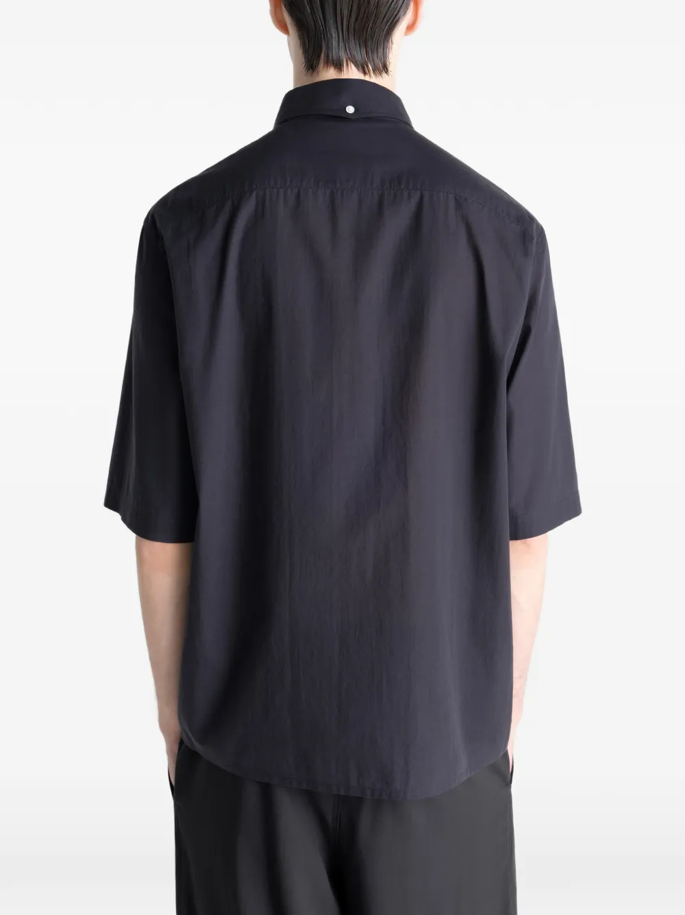 LEMAIRE Button-down overhemd met korte mouwen Zwart
