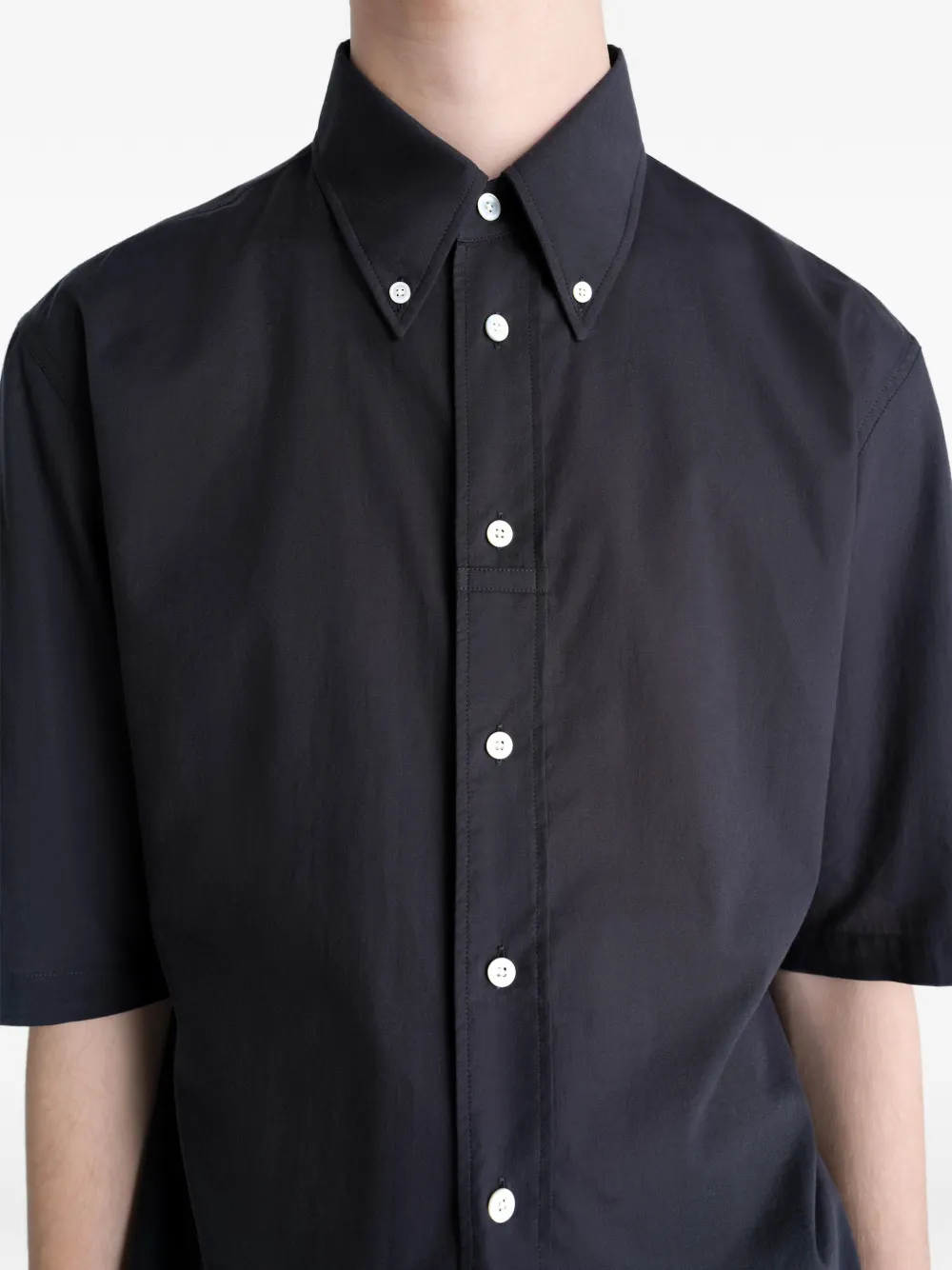 LEMAIRE Button-down overhemd met korte mouwen Zwart