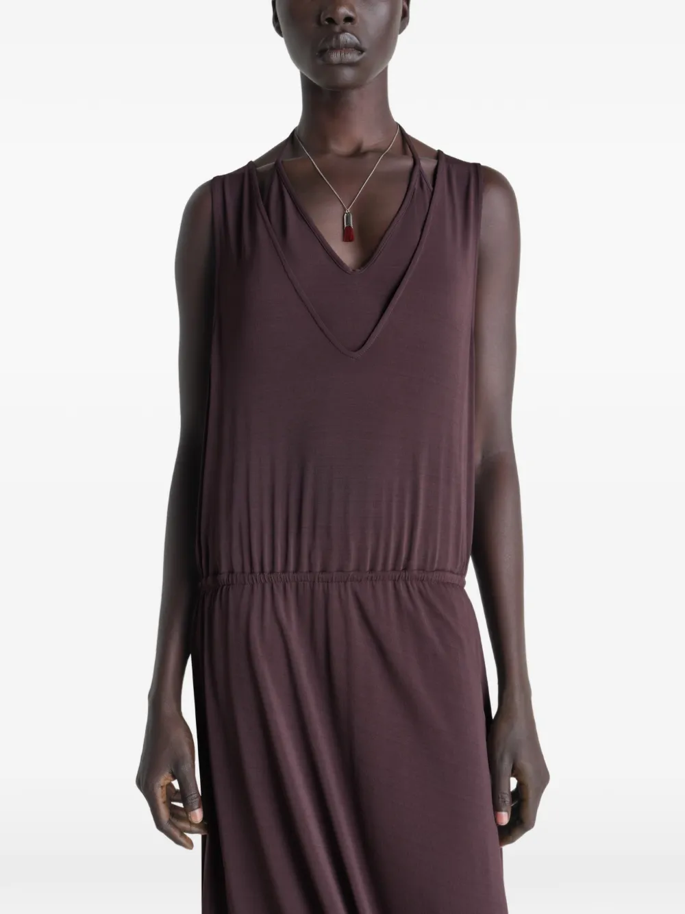 LEMAIRE Midi-jurk met V-hals Paars