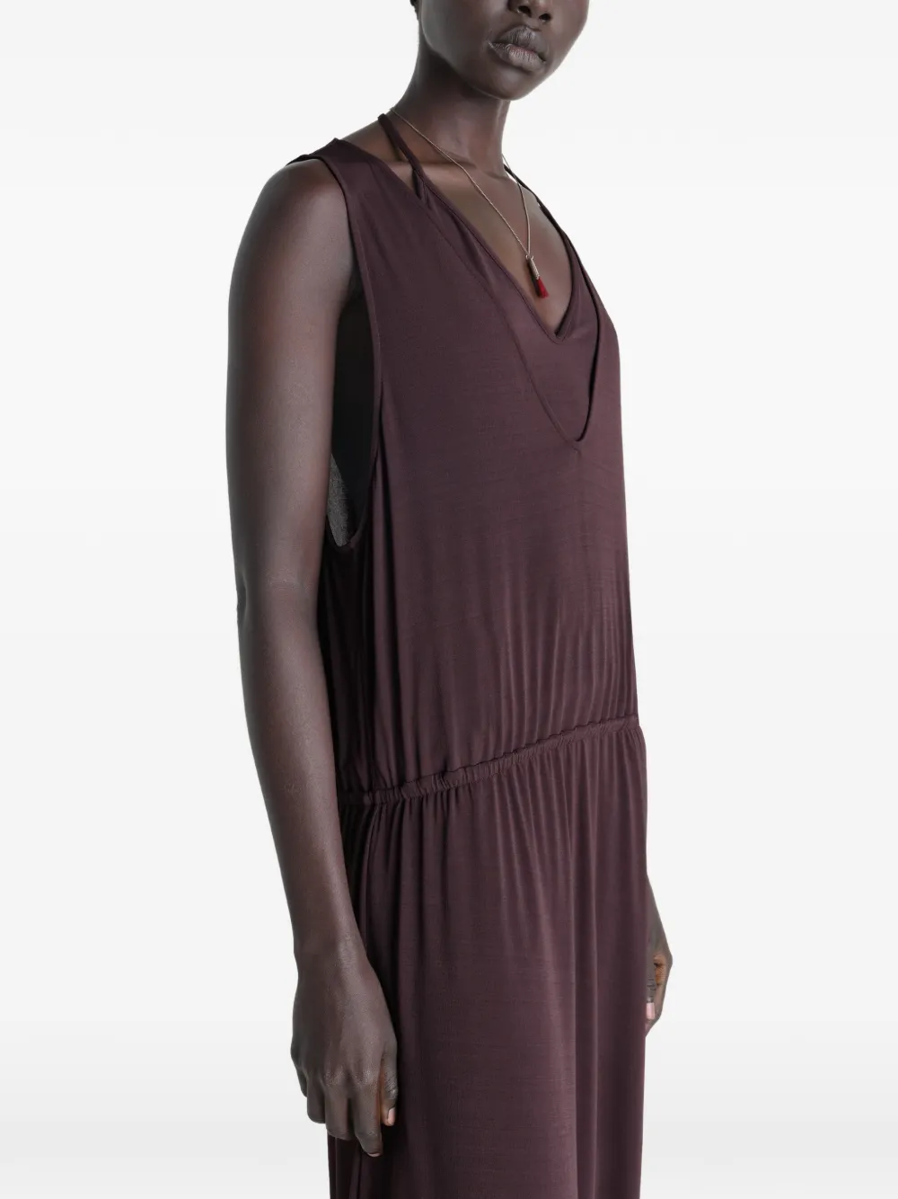 LEMAIRE Midi-jurk met V-hals Paars