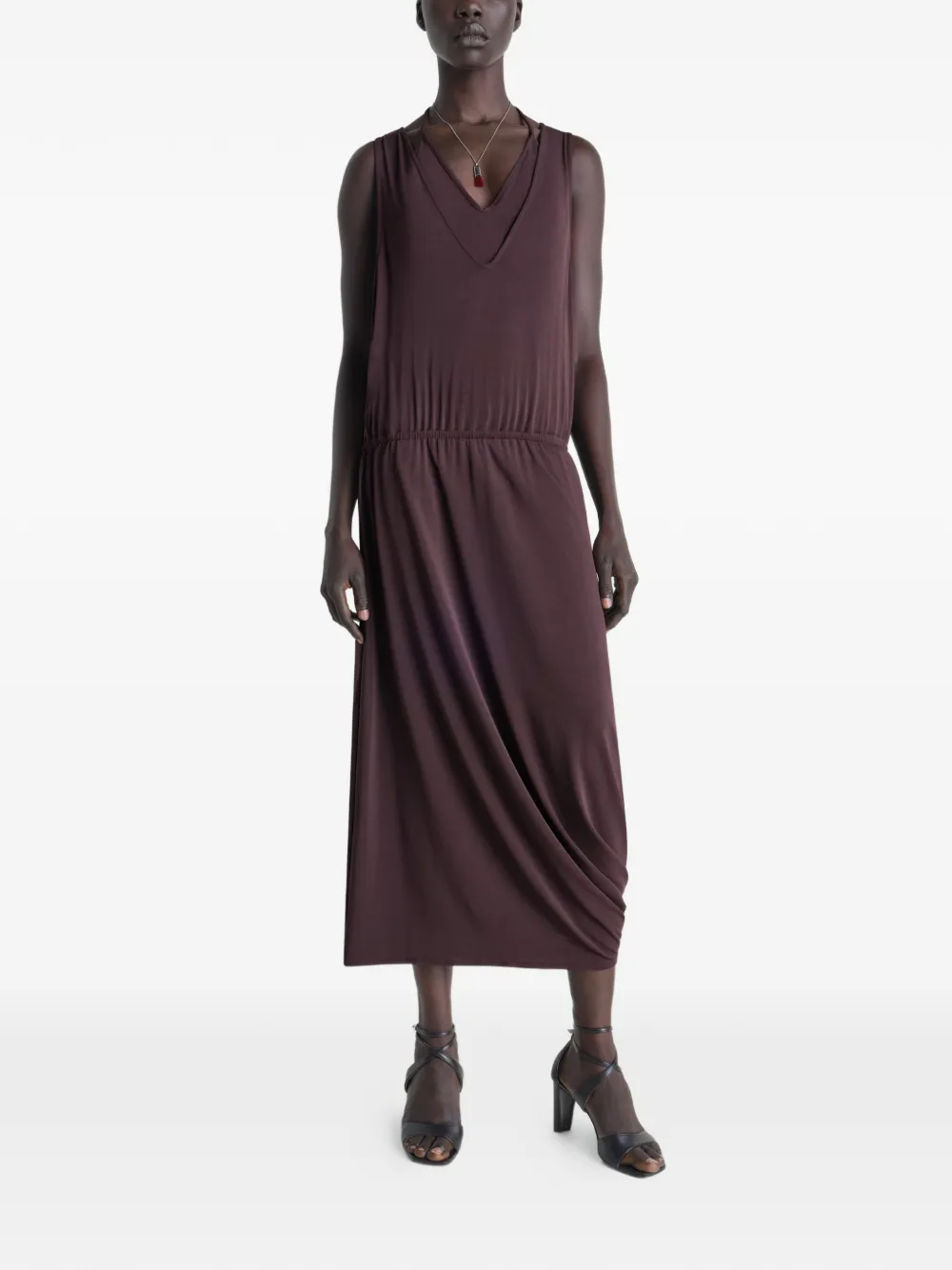 LEMAIRE Midi-jurk met V-hals Paars