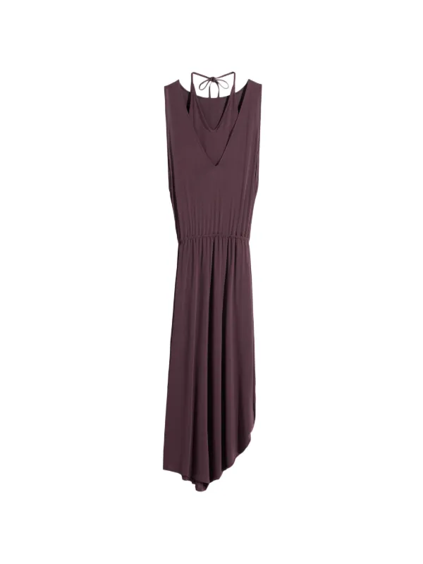 Lemaire Draped V-neck Midi Dress in Purple