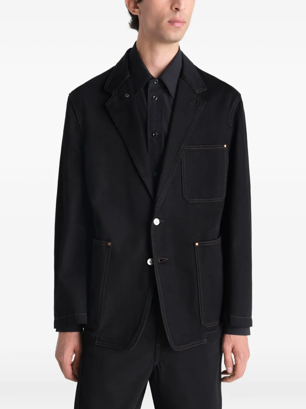 LEMAIRE Blazer met enkele rij knopen Zwart