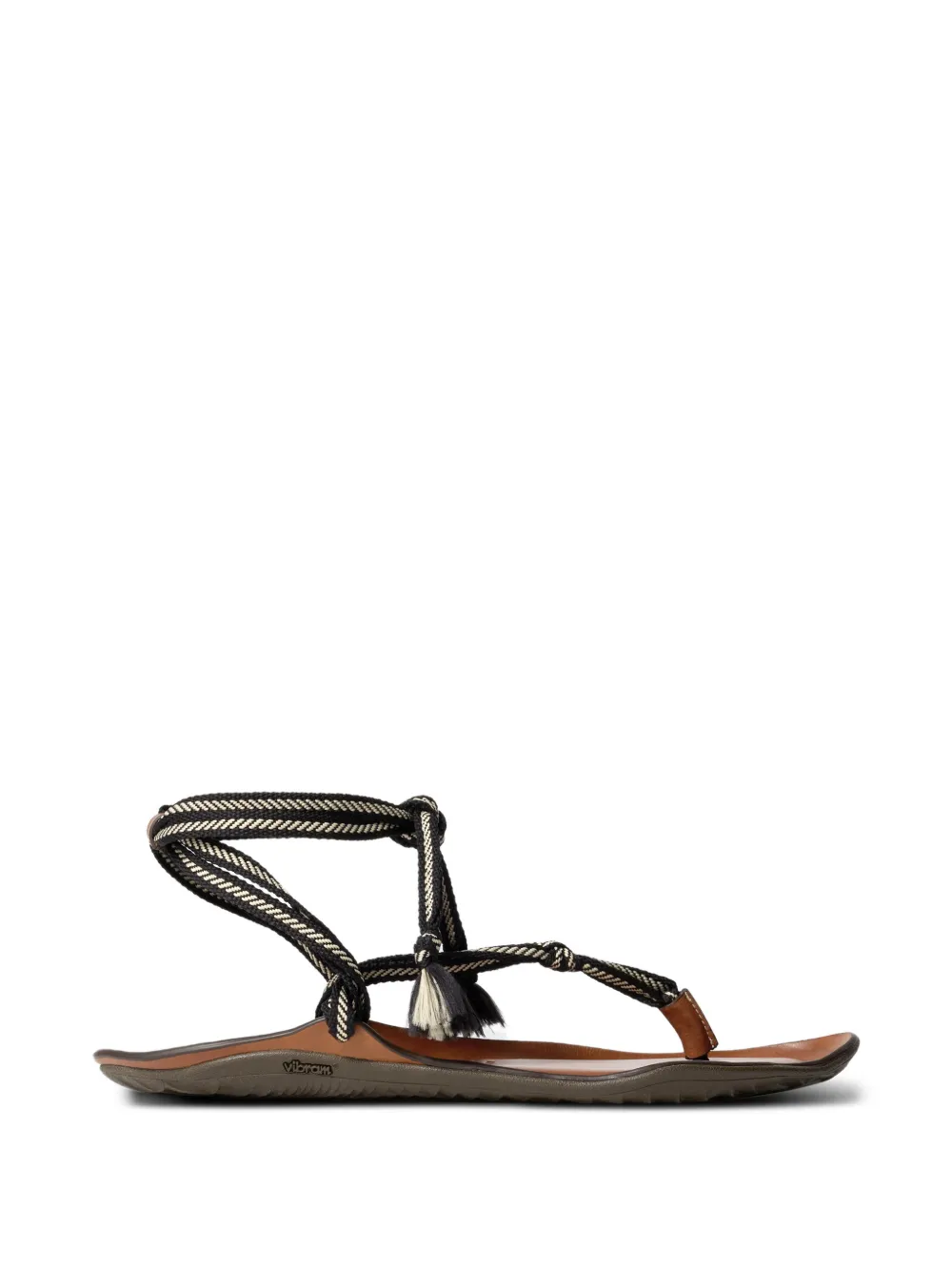 LEMAIRE tassel laced vibram sandals | Brown