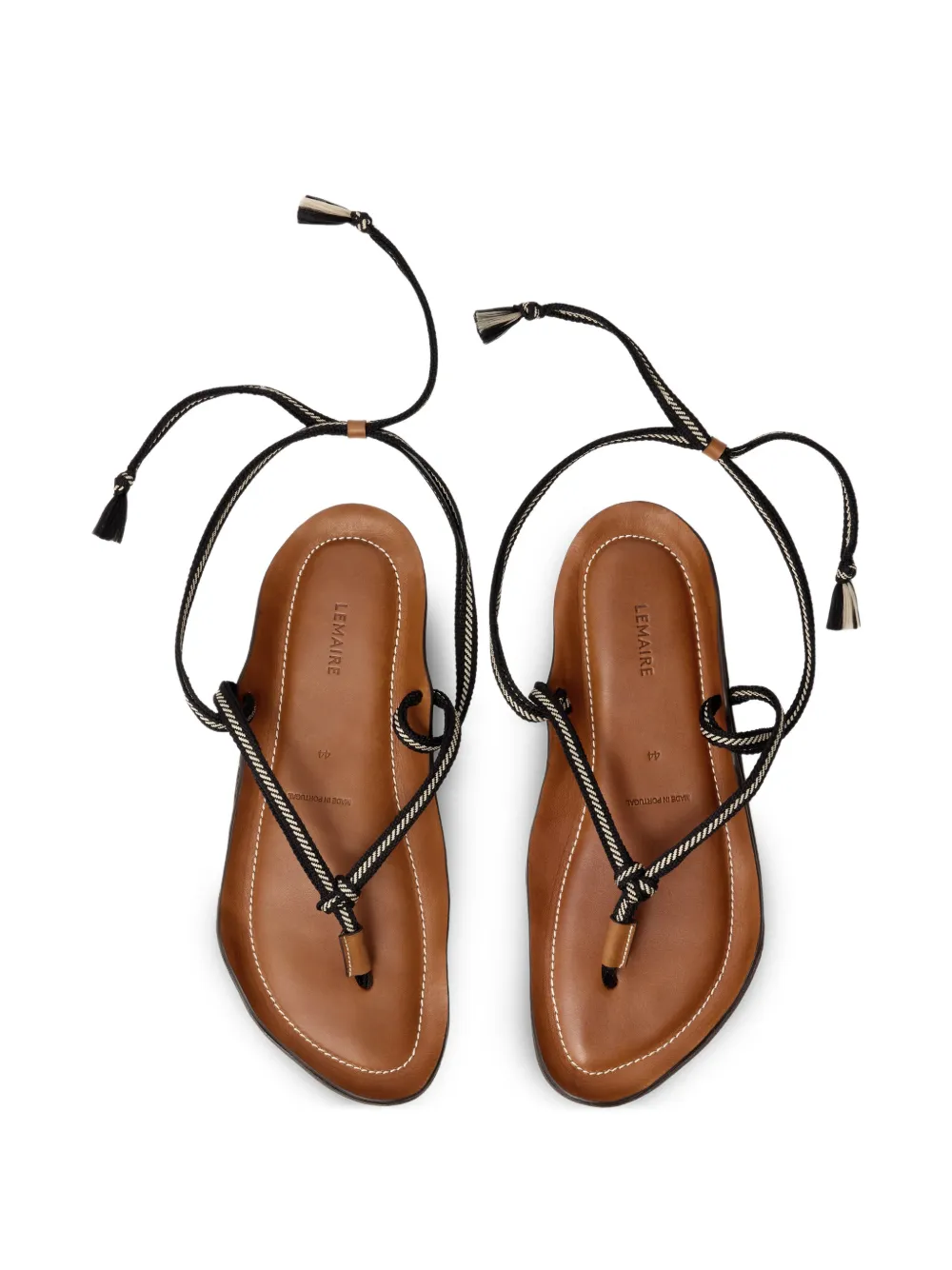 LEMAIRE Vibram vetersandalen met kwastje Bruin