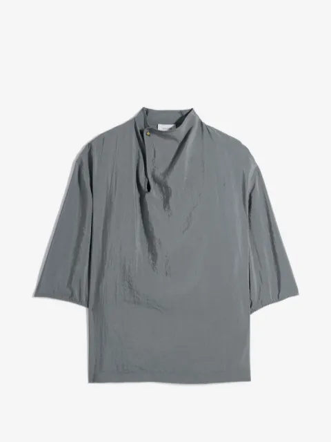 LEMAIRE soft collar top in dry silk