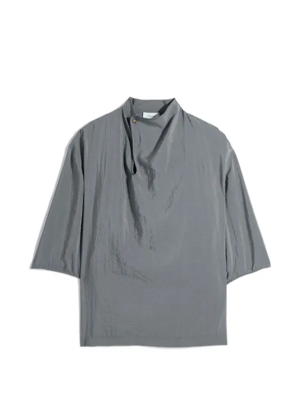 Lemaire Soft Collar Top in Dry Silk in Grey