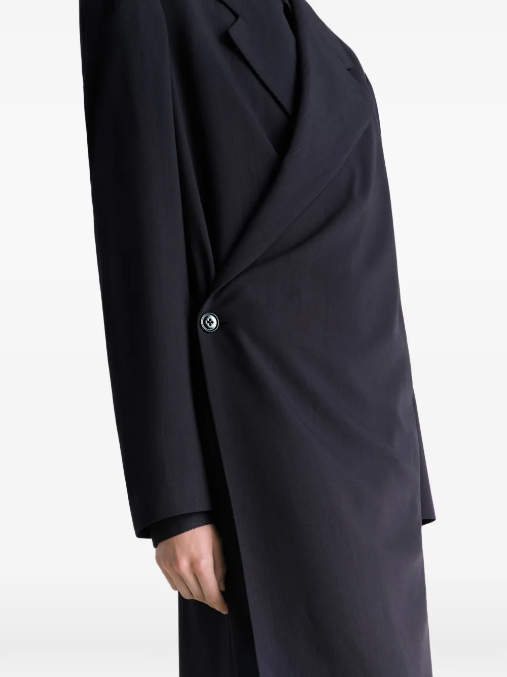 LEMAIRE ドレープ ラップコート | ブラック | FARFETCH JP