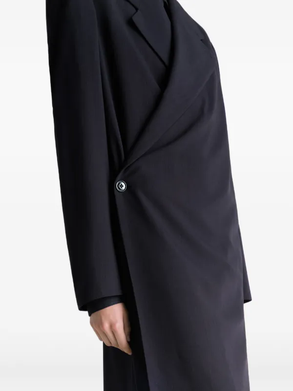 LEMAIRE ドレープ ラップコート | ブラック | FARFETCH JP