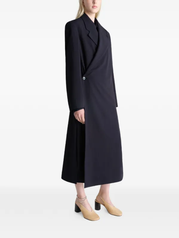 LEMAIRE ドレープ ラップコート | ブラック | FARFETCH JP