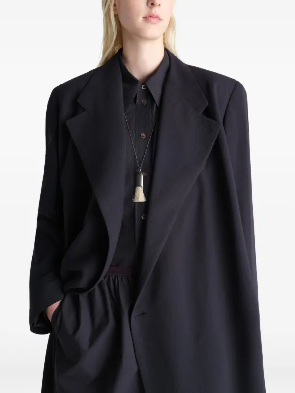 LEMAIRE ドレープ ラップコート | ブラック | FARFETCH JP