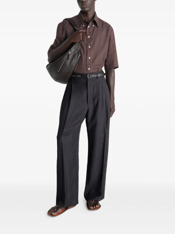 LEMAIRE Pleated Tailored Pants In Viscose Linen Gabardine | Black