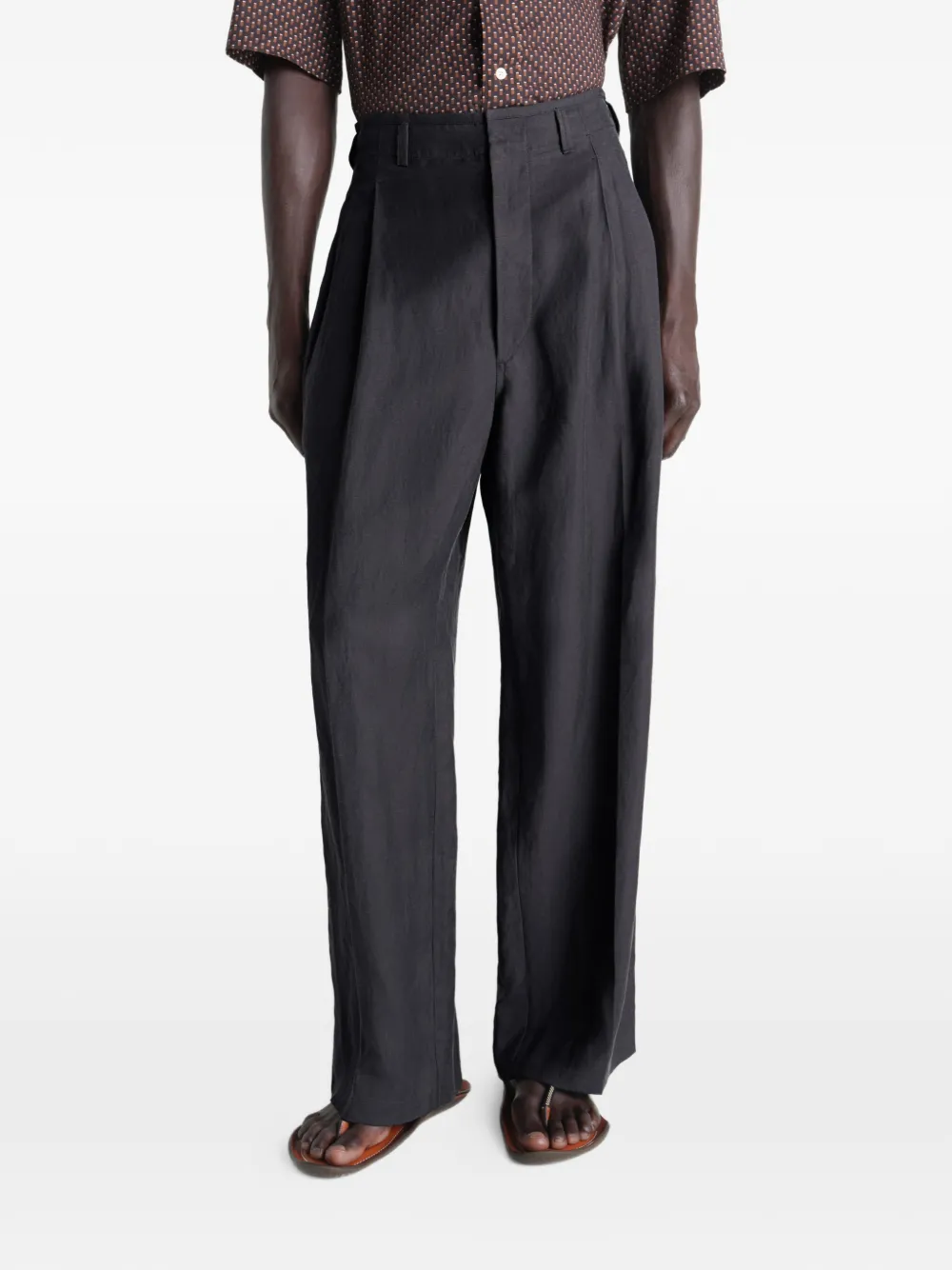  Lemaire Pleated Trousers - Black 