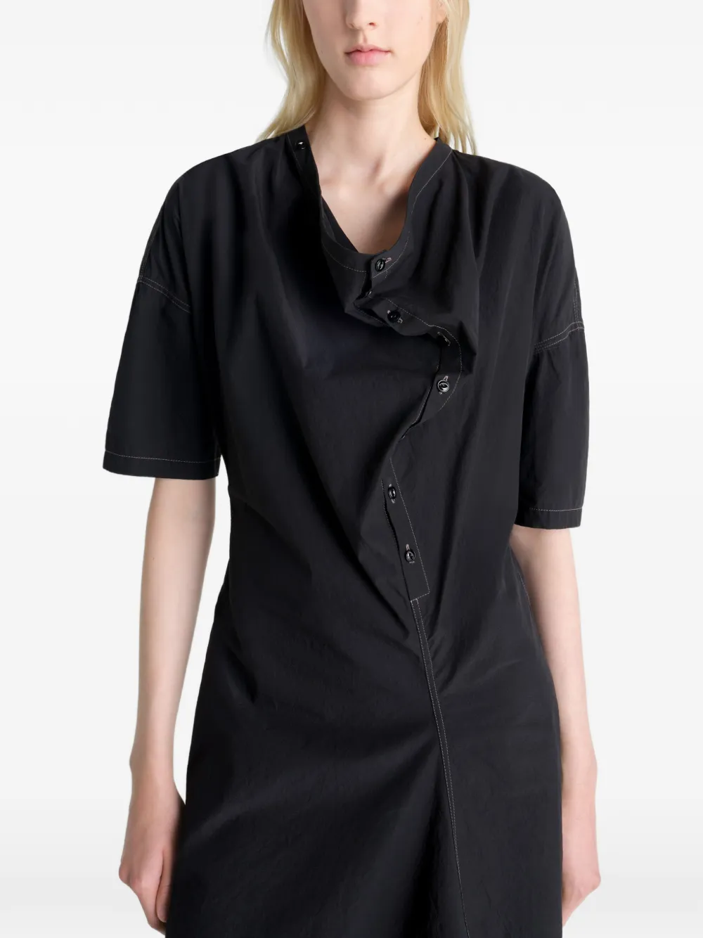 LEMAIRE Asymmetrische blousejurk Zwart
