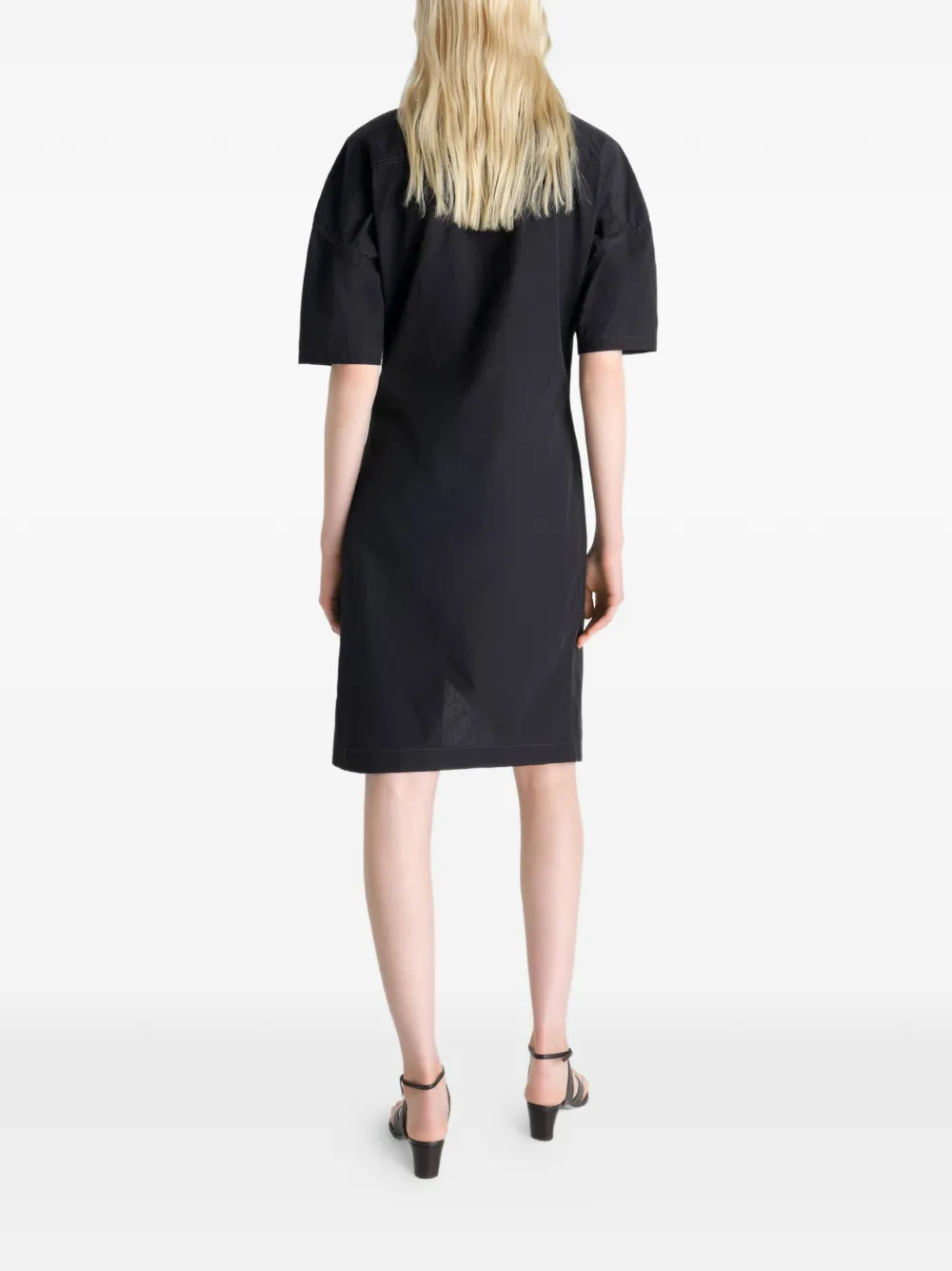 LEMAIRE Asymmetrische blousejurk Zwart