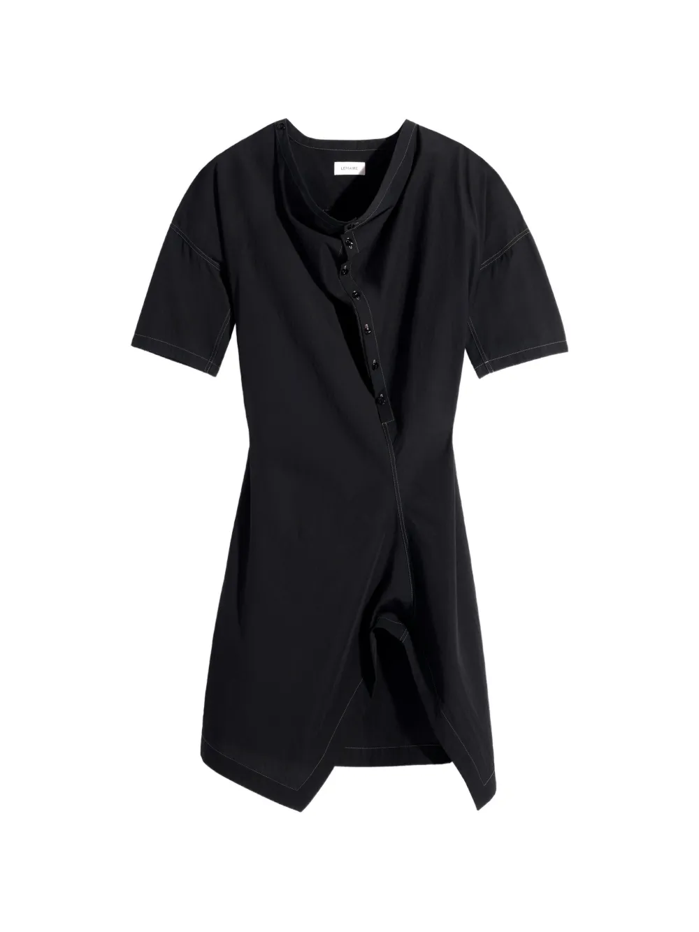 LEMAIRE asymmetric mini shirt dress - Black