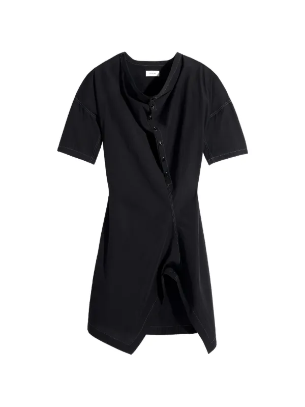 lemaire asymmetrical shirt dress Lemaire Black Silk Casual Dress