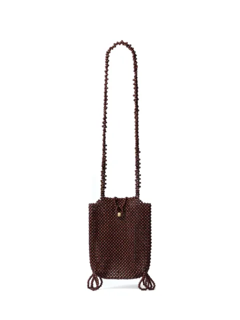 LEMAIRE Grigri phone holder in wooden beads