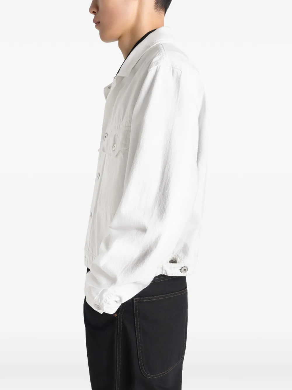 LEMAIRE Trucker denim jack met knopen Wit