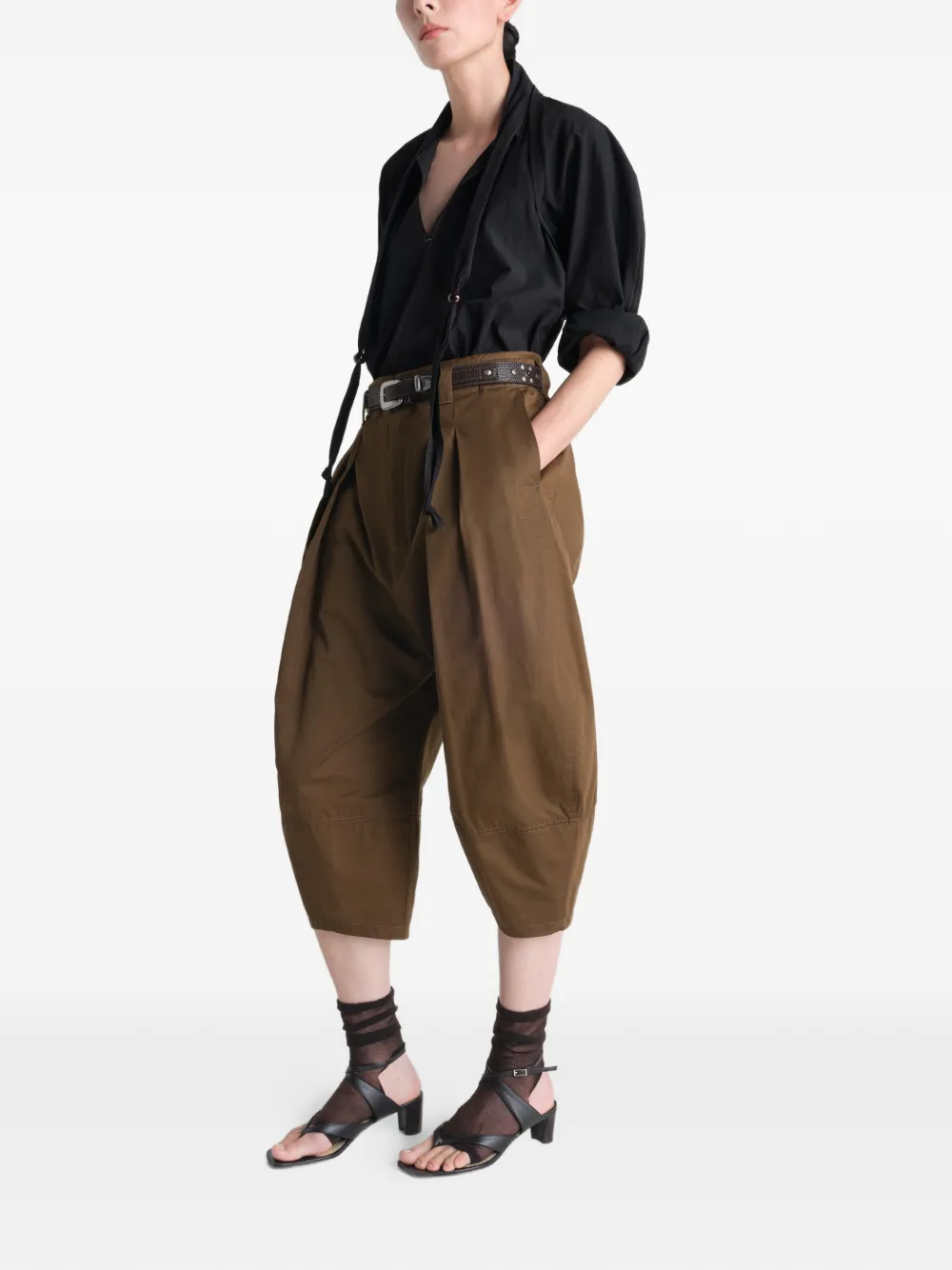  Lemaire Scarf Cotton Blouse - Black 
