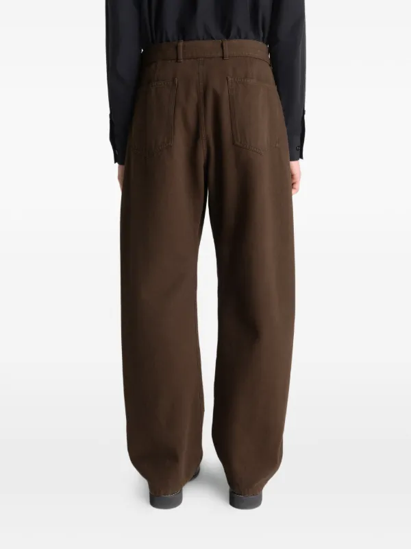 LEMAIRE Twisted Belted Pants In Dyed Heavy Broken Twill | Brown