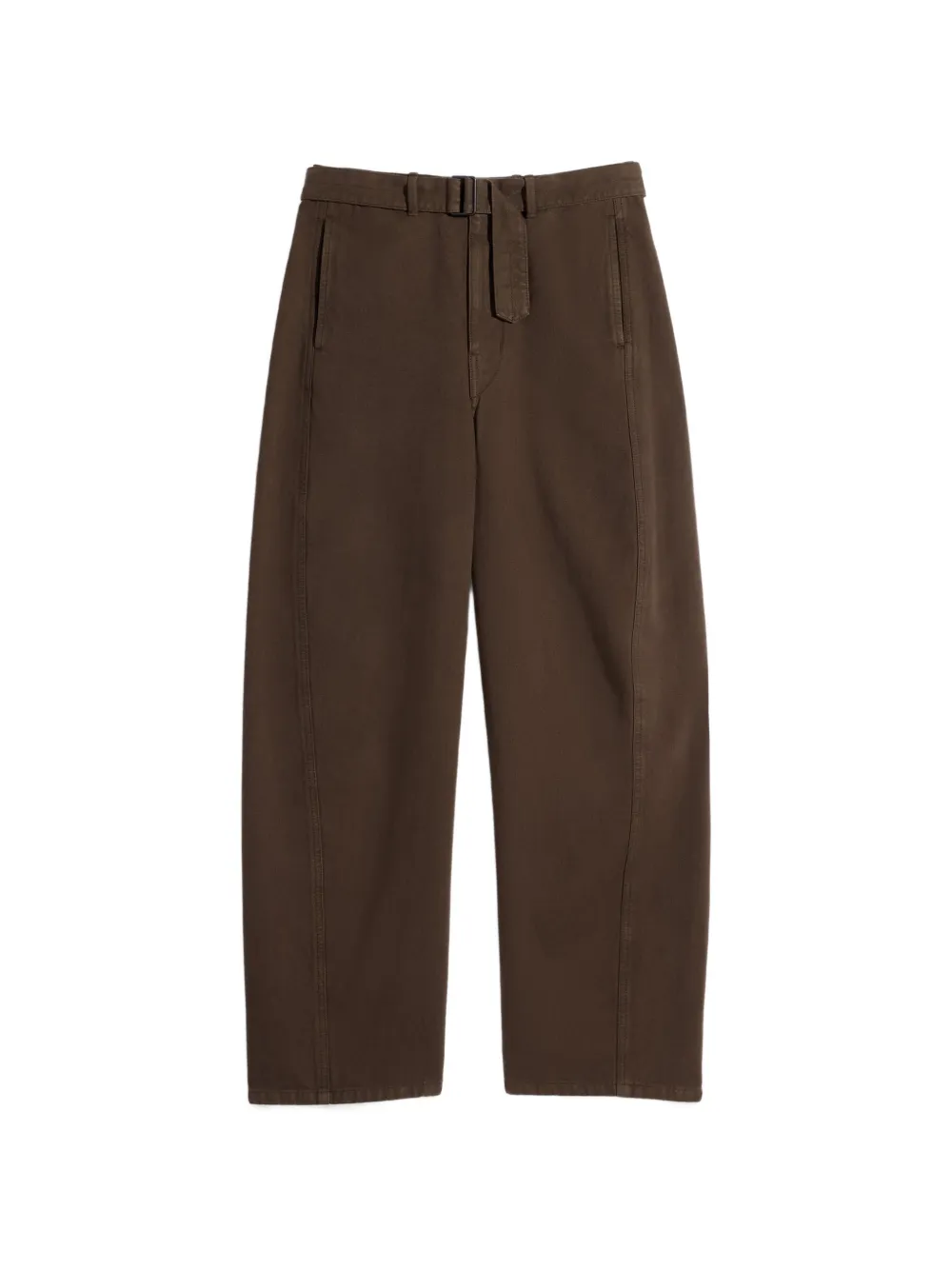 LEMAIRE belted twisted trousers - Marrone