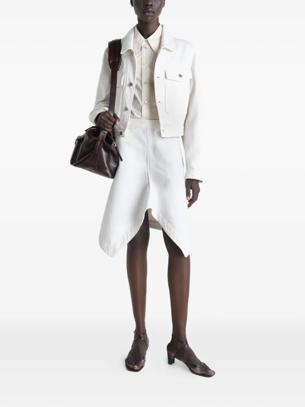 Lemaire Denim Cropped Blouson - White 