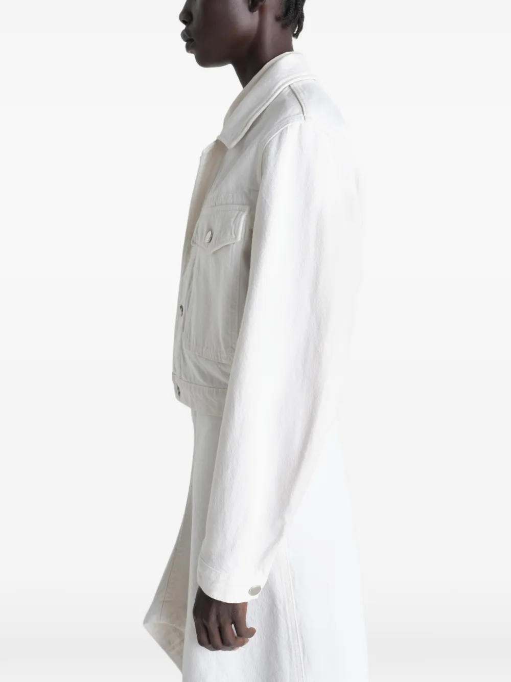 LEMAIRE Cropped denim blouse Wit