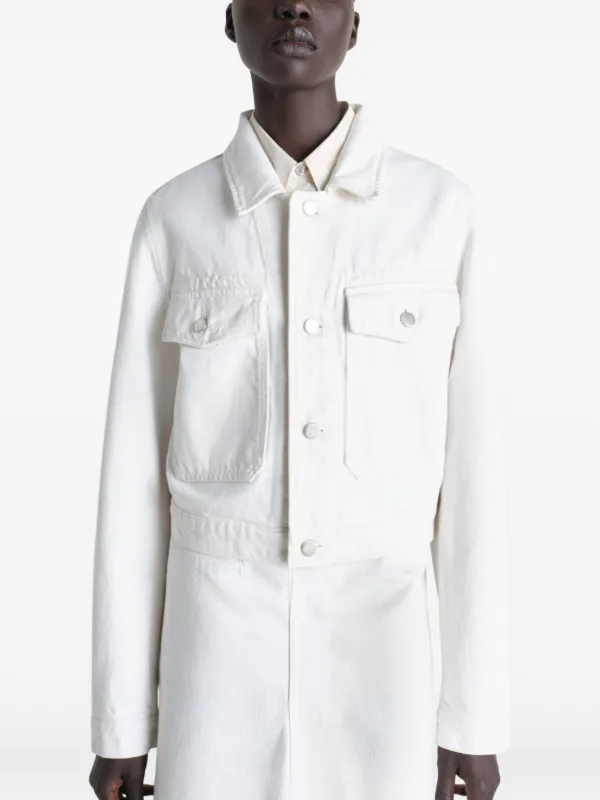 LEMAIRE クロップド デニムブルゾン | ホワイト | FARFETCH JP