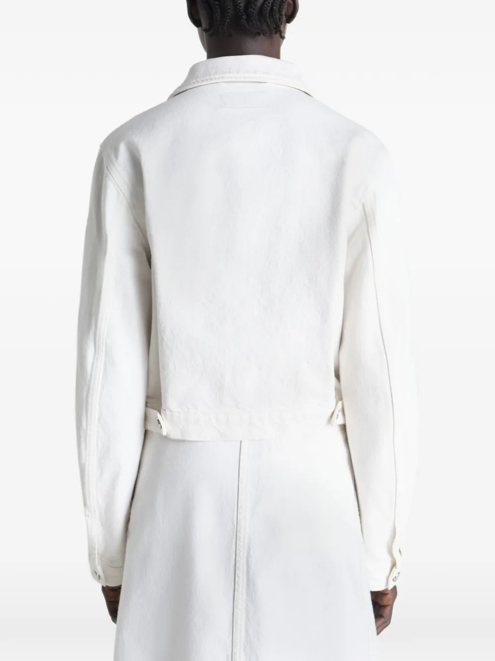 LEMAIRE Cropped denim blouse Wit