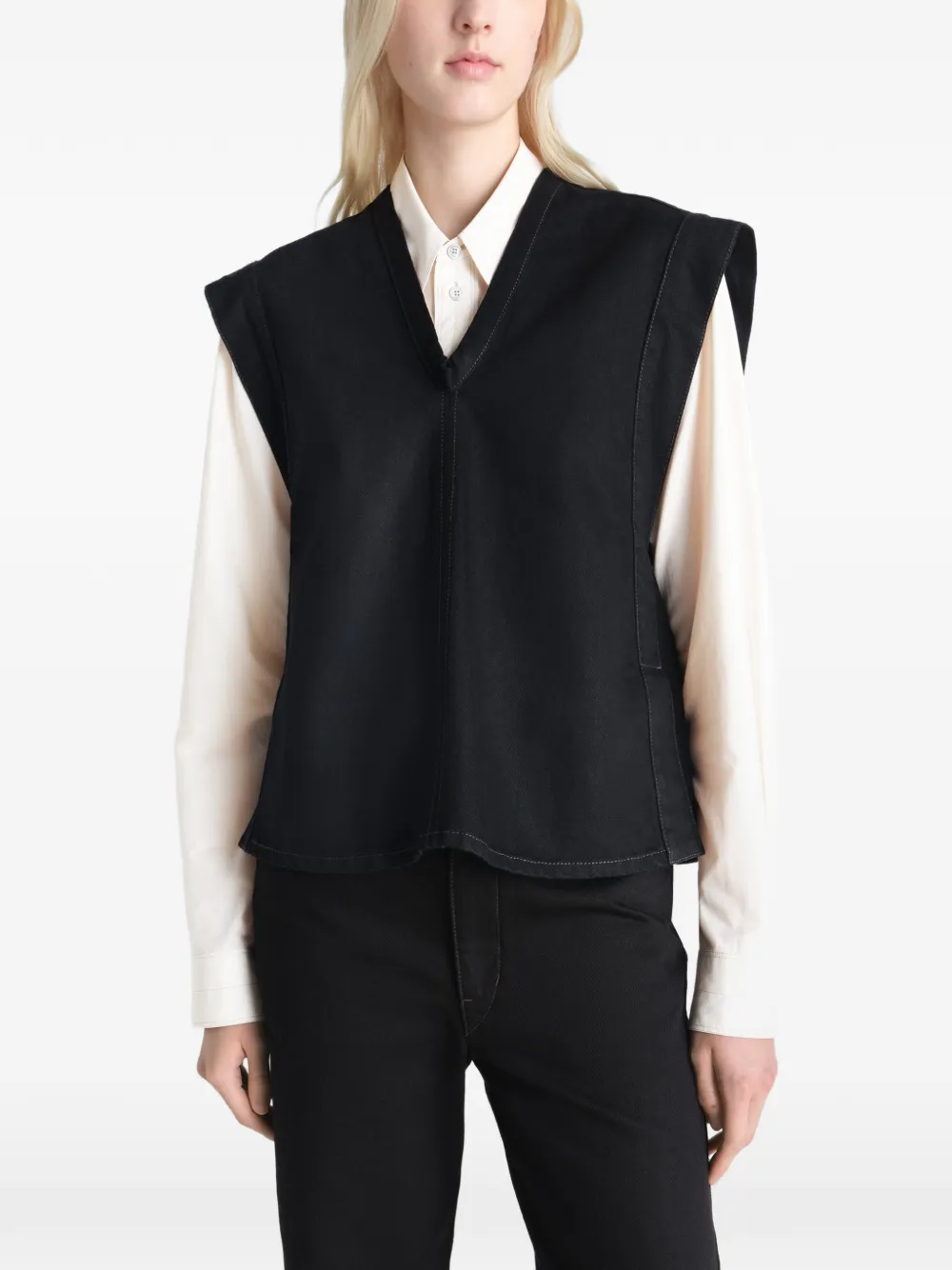 Lemaire V-neck Top - Black 