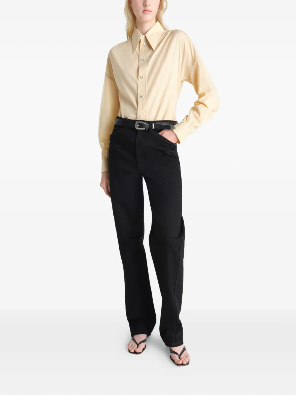  Lemaire Pointed-collar Shirt - Neutrals 
