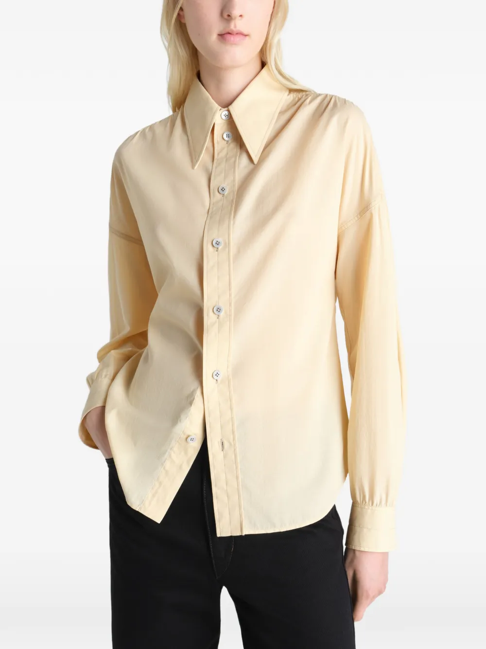  Lemaire Pointed-collar Shirt - Neutrals 